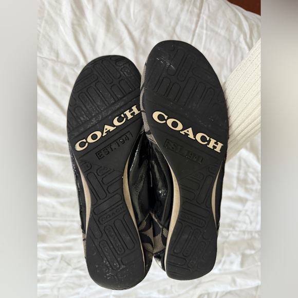 Coach Shoes - Coach Black and Beige Patterned Flats